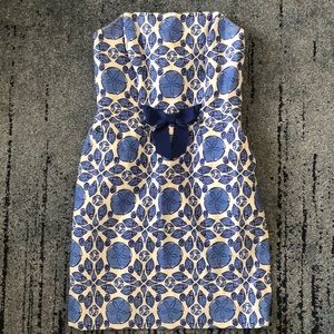 Vineyard Vines Blue Seashell Strapless Dress